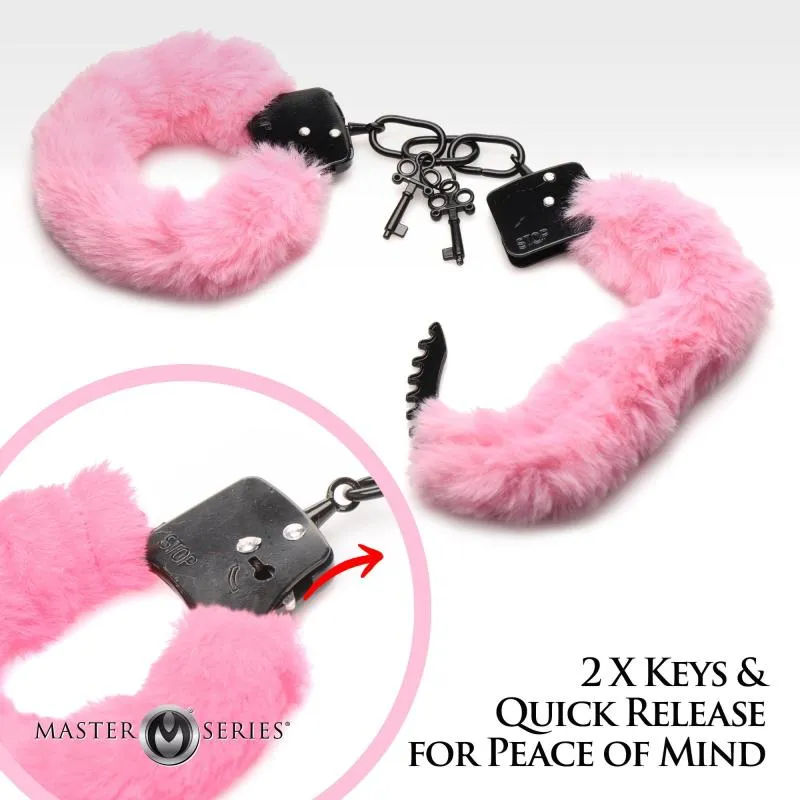 XR Brands - Cuffed in Fur Handschellen - Rosa – Bild 5