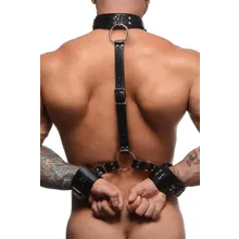 Strict - Halsband mit Manschetten Fessel-Set - Schwarz