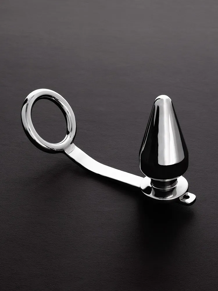 Triune Intruder with C-Ring: Edelstahl-Penis-/Hodenring mit Analplug (50mm) Triune Intruder with C-Ring: Edelstahl-Penis-/Hodenring mit Analplug (50mm)