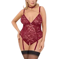 Ouvert Spitzen-Strapsbody in rot Plus Size Ouvert Spitzen-Strapsbody in rot Plus Size