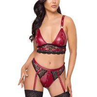 2tlg. Strapsset rot schwarz 2tlg. Strapsset rot schwarz