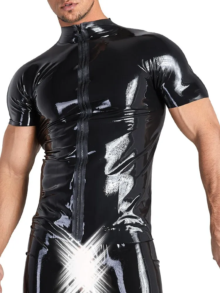 Latex-Zipshirt, schwarz (L) Latex-Zipshirt, schwarz (L)