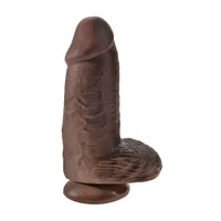 King Cock Chubby: Dildo mit Hoden, braun King Cock Chubby: Dildo mit Hoden, braun