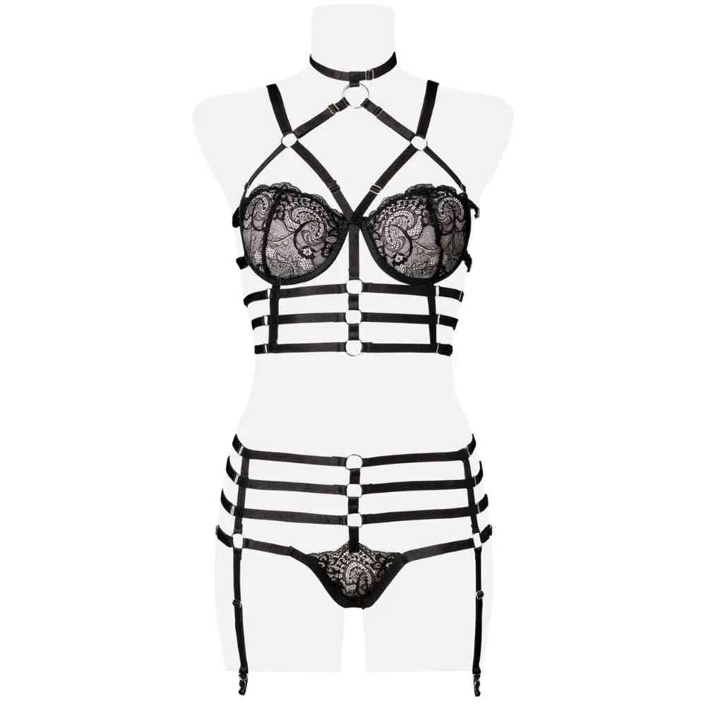 Harness Set aus Spitze und Kunstleder – Bild 4