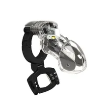 Mystim Pubic Enemy No 3: Elektro-Peniskäfig, transparent/schwarz Mystim Pubic Enemy No 3: Elektro-Peniskäfig, transparent/schwarz