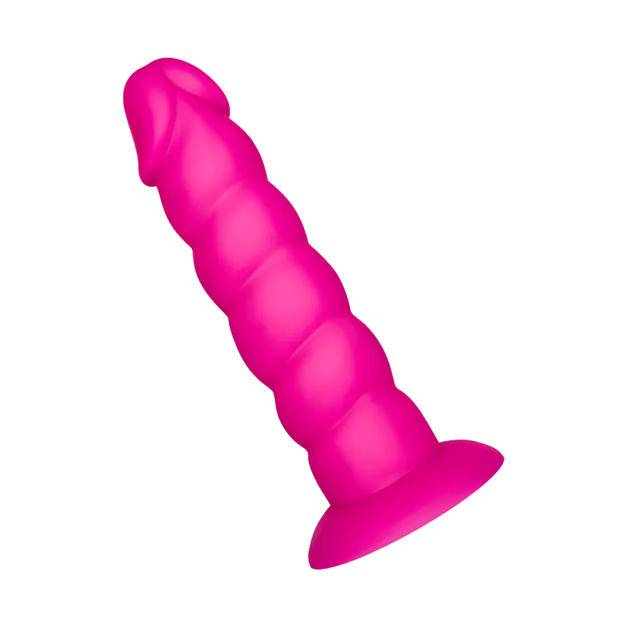 Strukturierter Dildo aus Silikon, 17 cm Strukturierter Dildo aus Silikon, 17 cm