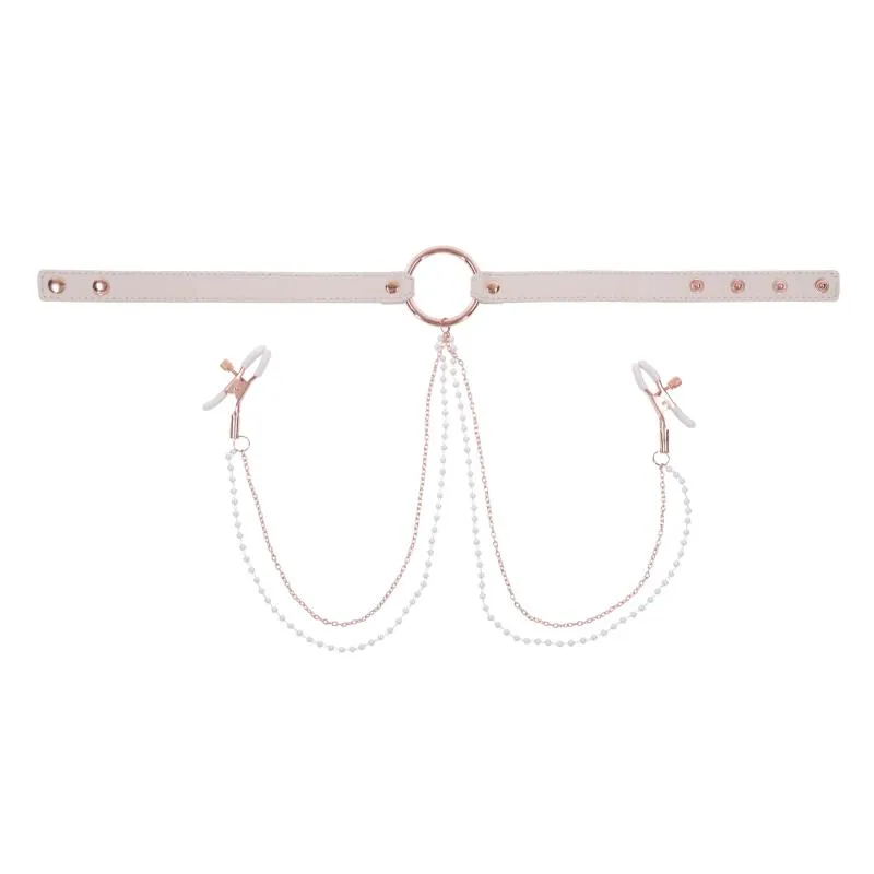 Sportsheets – S&M Peaches ‘n CreaMe Halsband mit Brustwarzenklemmen – Cream Sportsheets – S&M Peaches ‘n CreaMe Halsband mit Brustwarzenklemmen – Cream