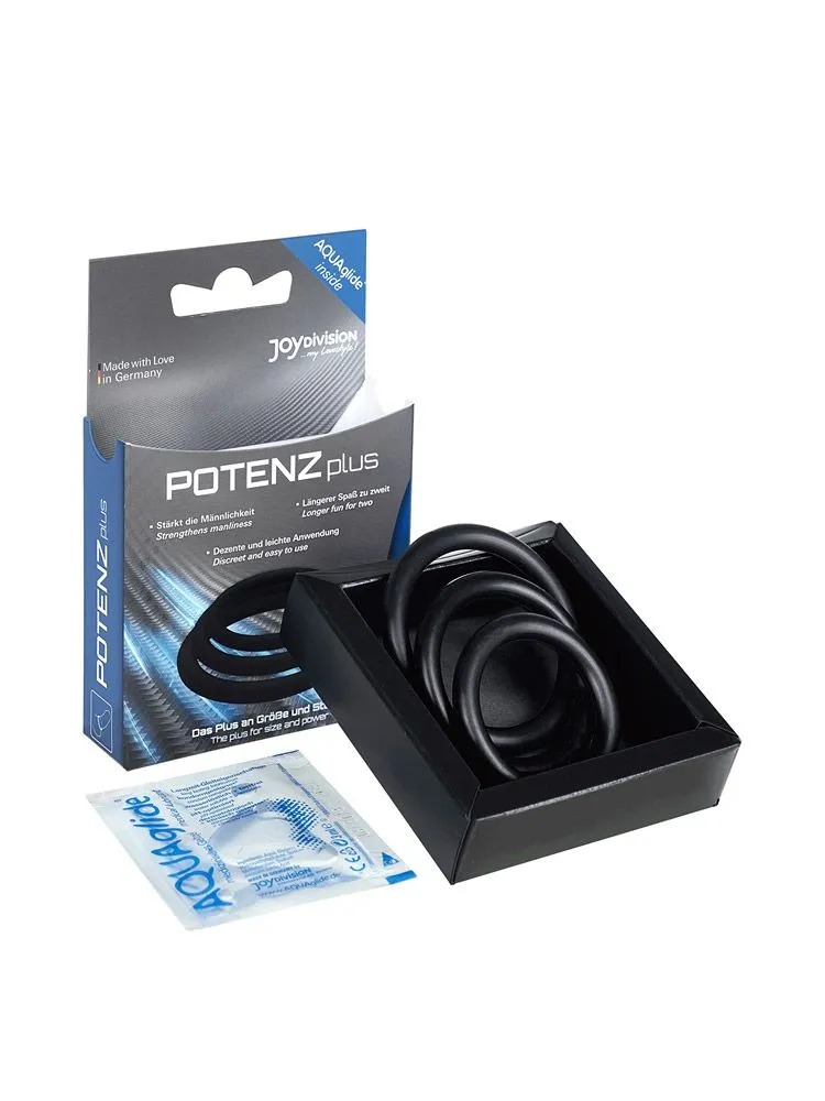 POTENZplus: Penisringe-Set, schwarz POTENZplus: Penisringe-Set, schwarz