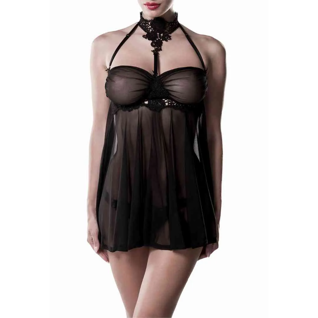 Negligé halb-lang mit Höschen Negligé halb-lang mit Höschen