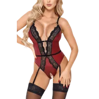 Body ouvert rot schwarz Body ouvert rot schwarz