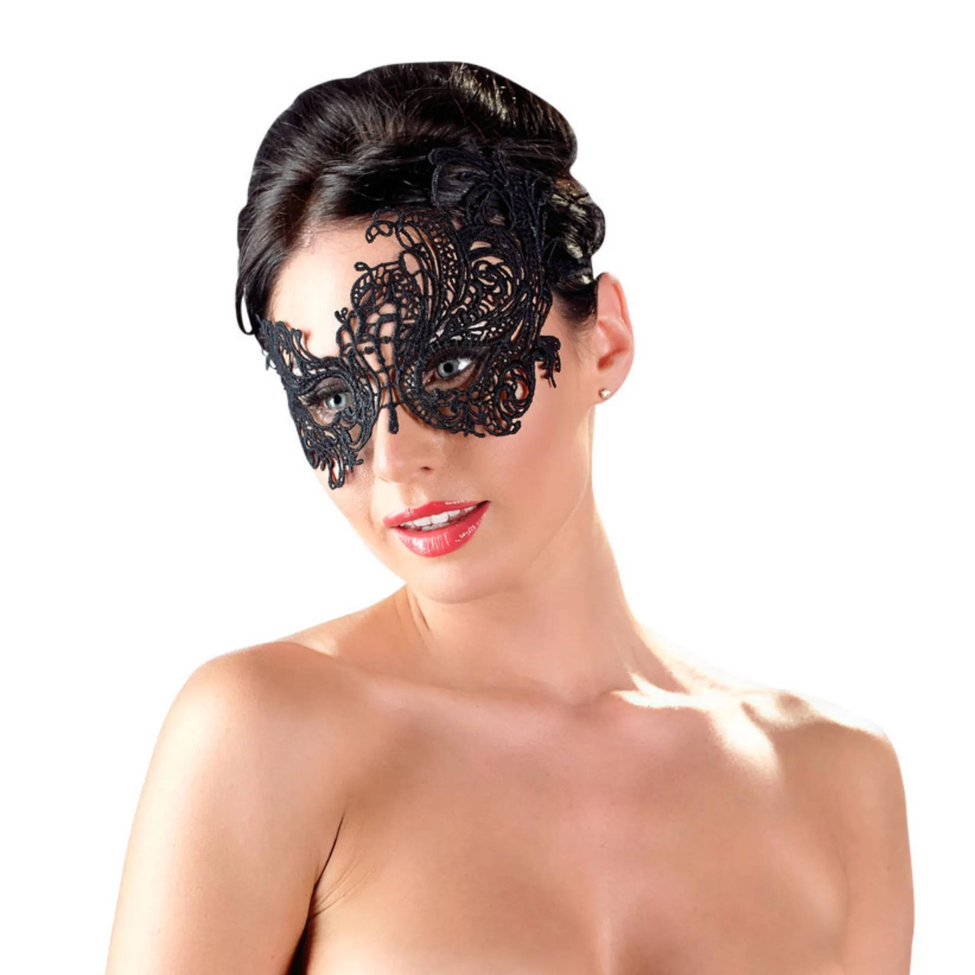 Venezianische Augenmaske mit asymmetrischer Stickerei – Bild 3