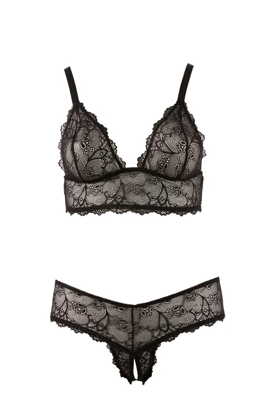 Cottelli Collection - Bra and crotchless G-string – Bild 4