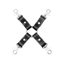 Leder-Hogtie-Fesselkreuz, schwarz Leder-Hogtie-Fesselkreuz, schwarz