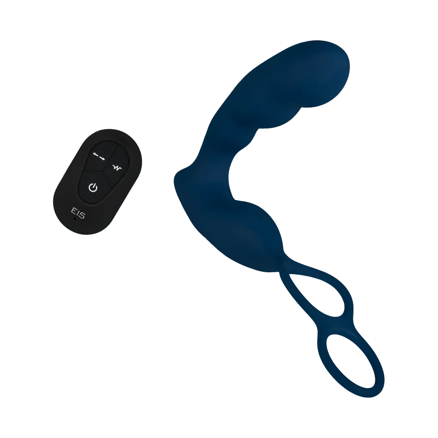 Prostata-Vibrator mit integriertem Penis- und Hodenring, 18 cm Prostata-Vibrator mit integriertem Penis- und Hodenring, 18 cm