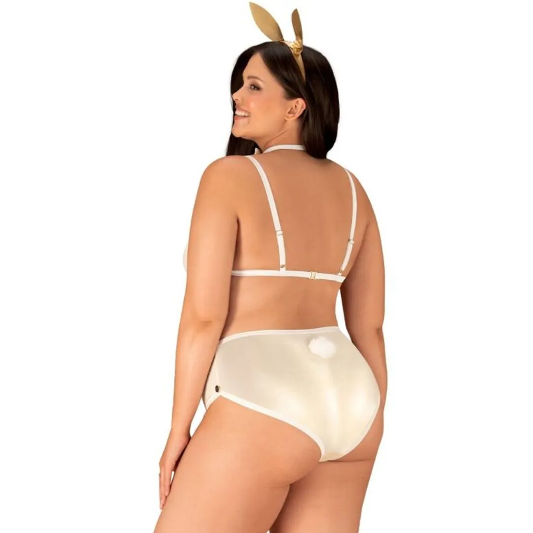 Häschen Kostüm in Gold mit Ohren, 4-teilig – Bild 3