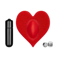 Genopptes Vibro-Herz aus Silikon, 7,5 cm Genopptes Vibro-Herz aus Silikon, 7,5 cm