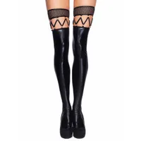 7-Heaven Wetlook-Strapsstrümpfe: Marica, schwarz (S/M) 7-Heaven Wetlook-Strapsstrümpfe: Marica, schwarz (S/M)