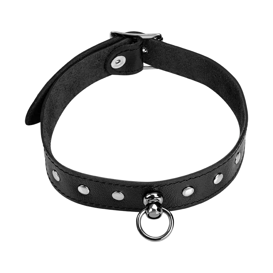 Leder-Halsband mit Flachnieten Leder-Halsband mit Flachnieten