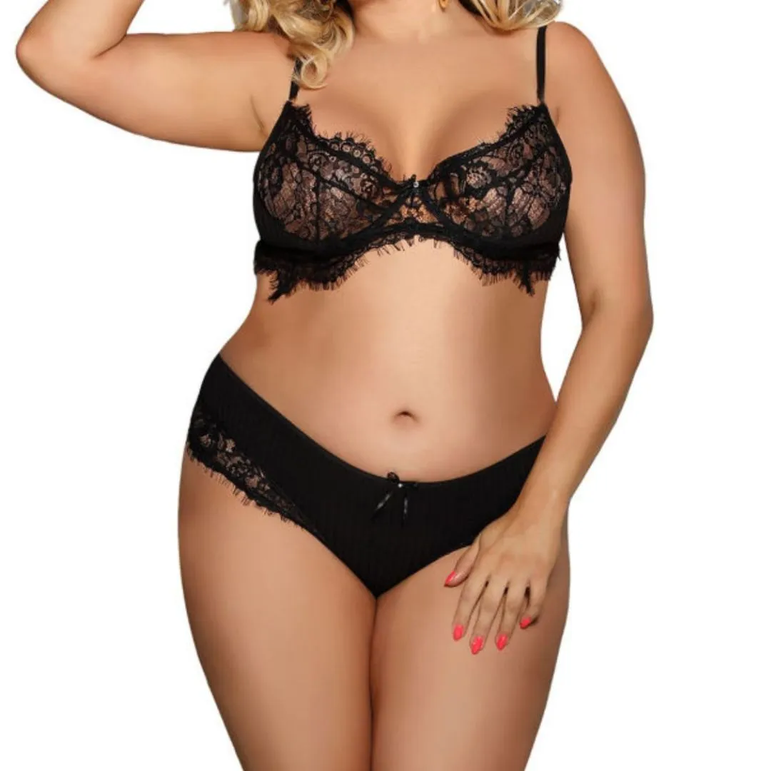 BH und Slip mit Fransen und Spitze – Bild 4