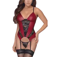 Rot schwarzes Wetlook Strapshemd Rot schwarzes Wetlook Strapshemd