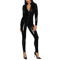 glänzender Overall mit Knöpfen glänzender Overall mit Knöpfen