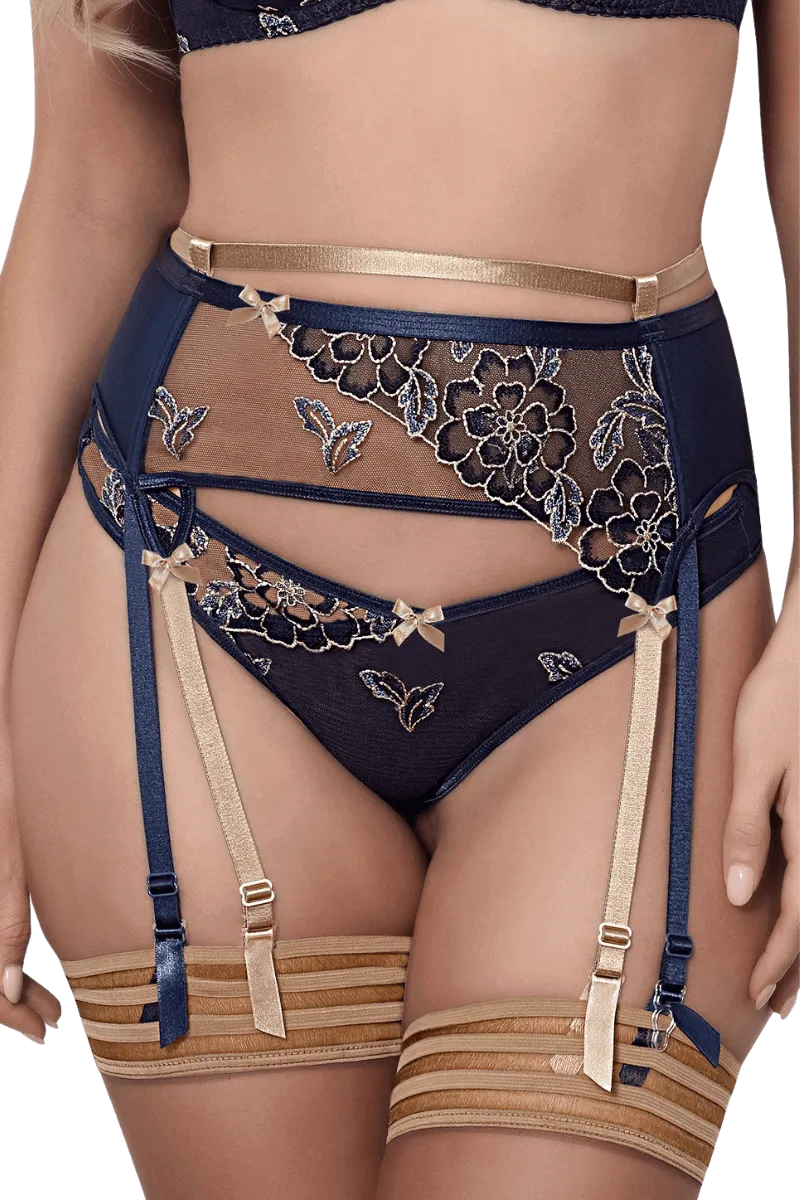 Strapsgürtel in blau gold Strapsgürtel in blau gold