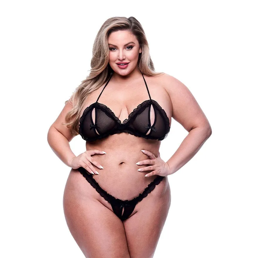 Peekaboo Bra & Crotchless G-String Set Peekaboo Bra & Crotchless G-String Set