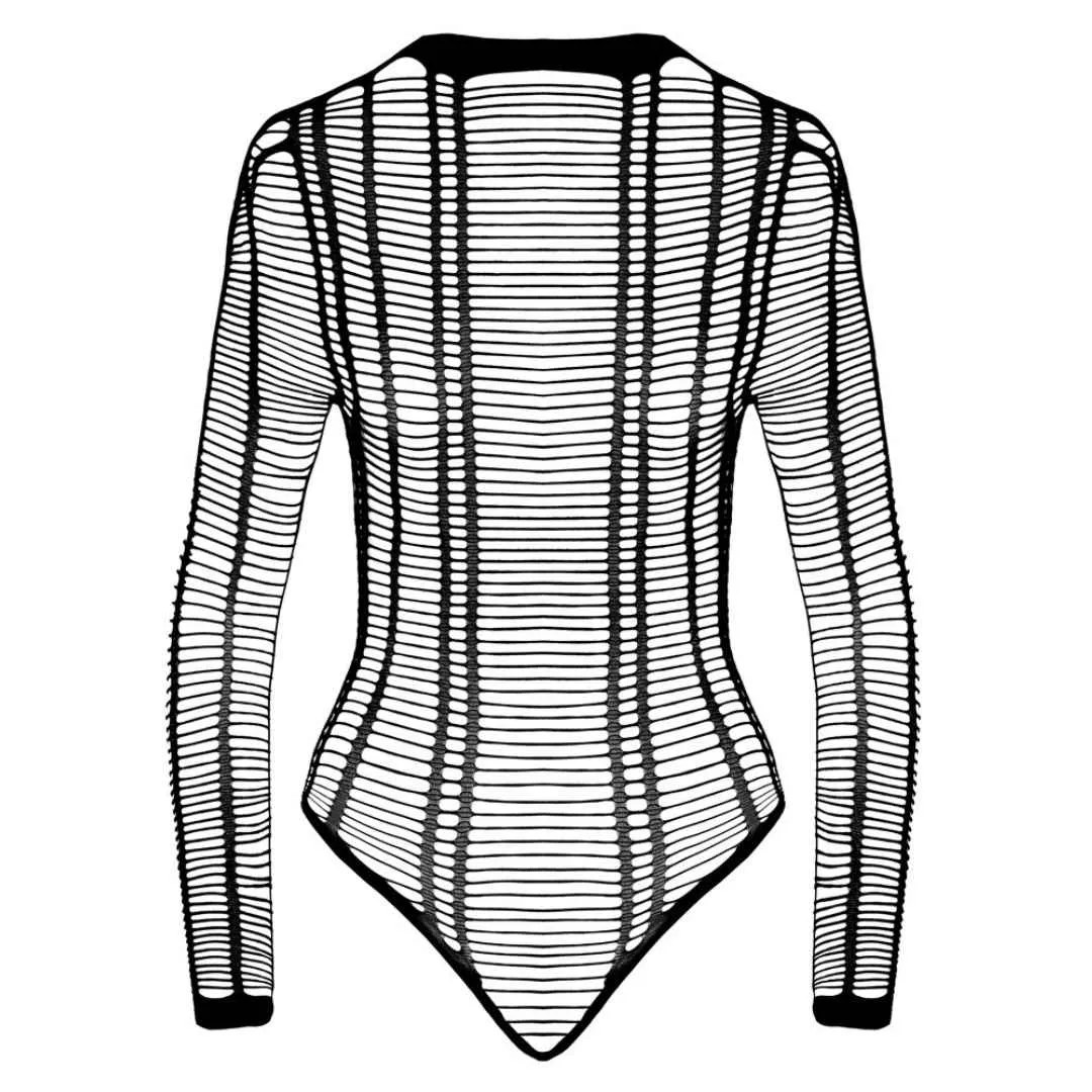 Langarm-Body Ouvert in Bänder-Optik – Bild 5