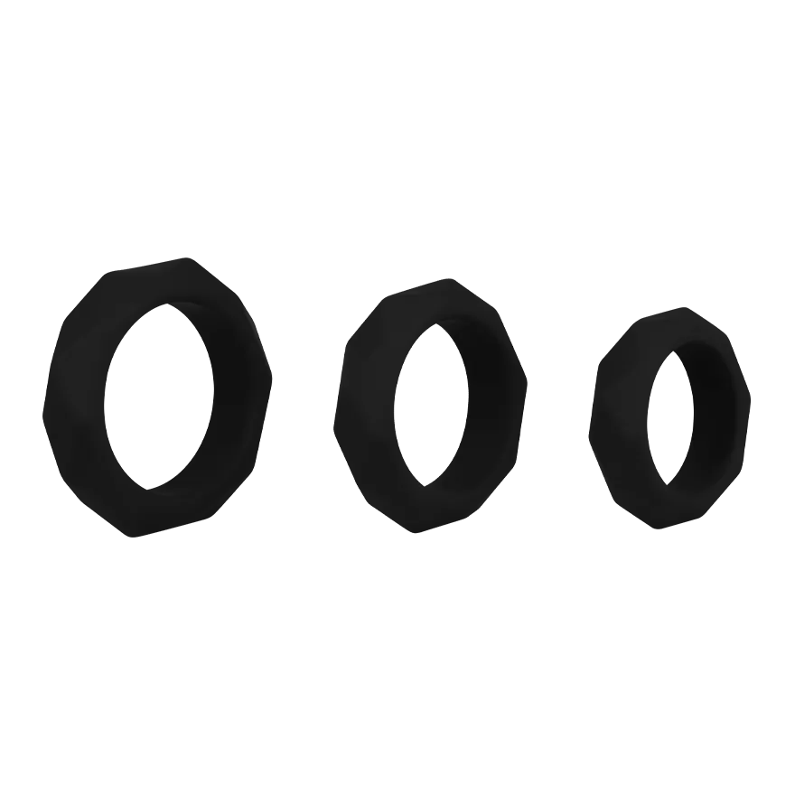 Penis- und Hodenring-Set, 3-teilig Penis- und Hodenring-Set, 3-teilig