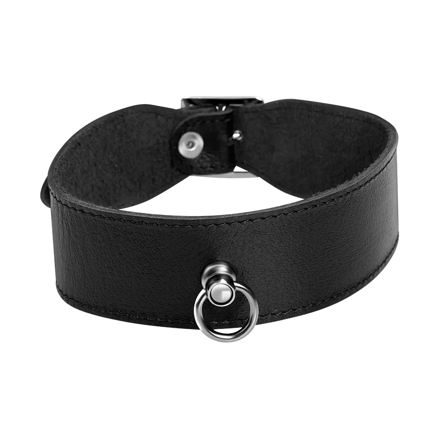 Breites Leder-Halsband mit O-Ring Breites Leder-Halsband mit O-Ring