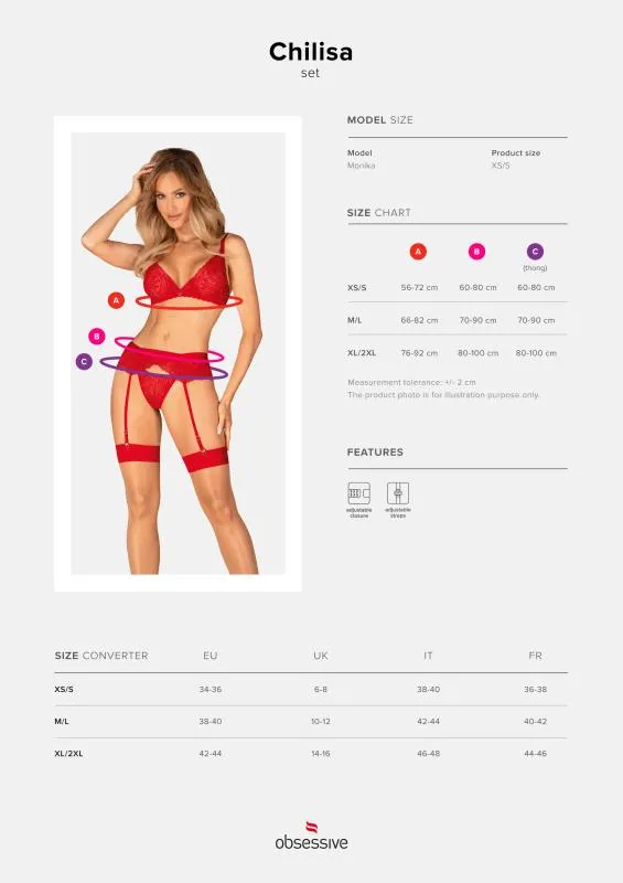 Obsessive - Chilisa Dreiteiliges Set - Rot – Bild 5