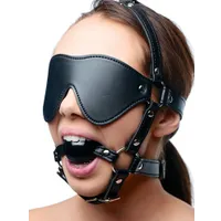 Strict Eye Mask Harness with Ball Gag: Kopfgeschirr mit Knebel, schwarz Strict Eye Mask Harness with Ball Gag: Kopfgeschirr mit Knebel, schwarz