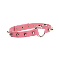 XR Brands - Spiked Heart Choker - Rosa XR Brands - Spiked Heart Choker - Rosa