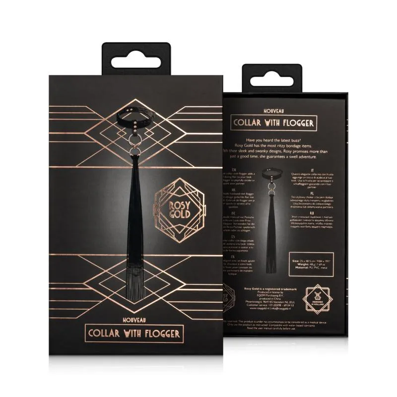Rosy Gold - Halsband mit Flogger - Schwarz – Bild 3