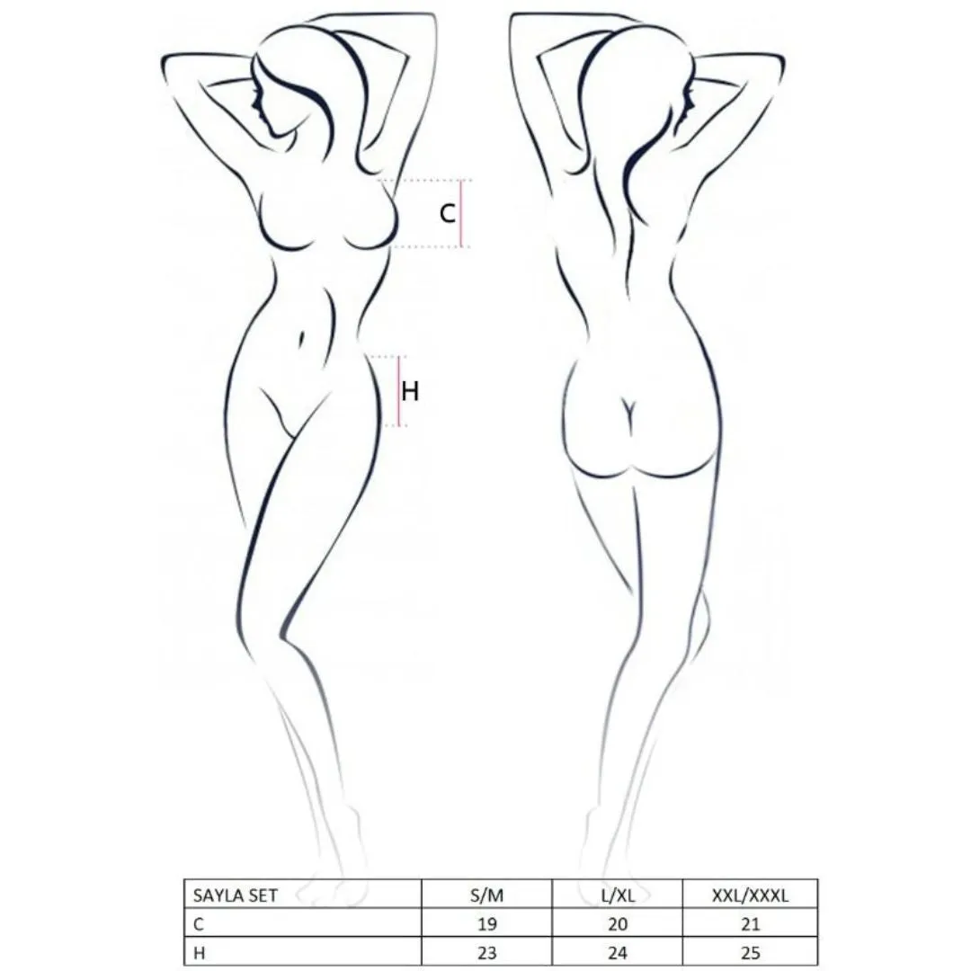 Powernet Oberteil mit Wetlook-Einsatz plus Strapsgürtel und Tanga – Bild 4