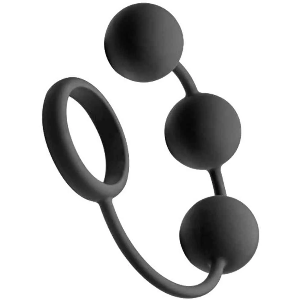 Penisring mit schweren Analkugeln Penisring mit schweren Analkugeln