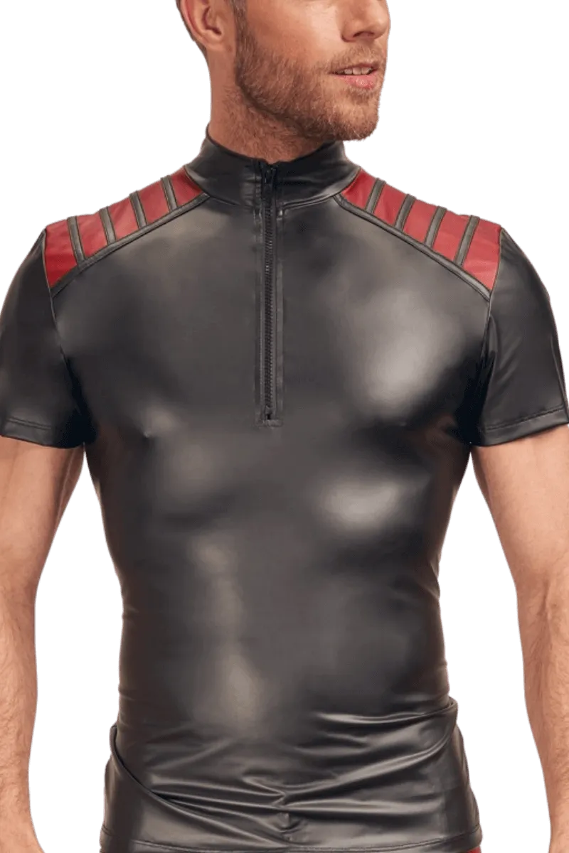 Wetlook Shirt schwarz rot Wetlook Shirt schwarz rot