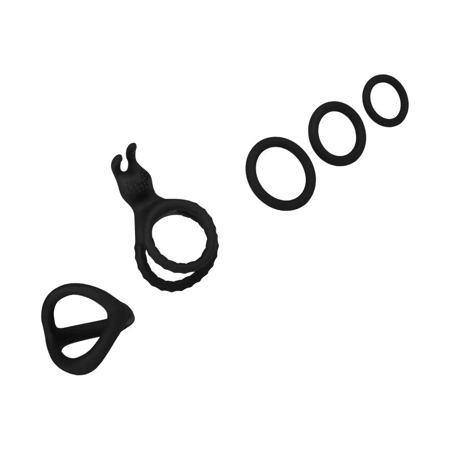 Vielseitiges Penisring-Set aus Silikon, 5 Teile Vielseitiges Penisring-Set aus Silikon, 5 Teile