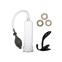 His Pump Kit: Toy-Set mit Penispumpe, transparent/schwarz His Pump Kit: Toy-Set mit Penispumpe, transparent/schwarz