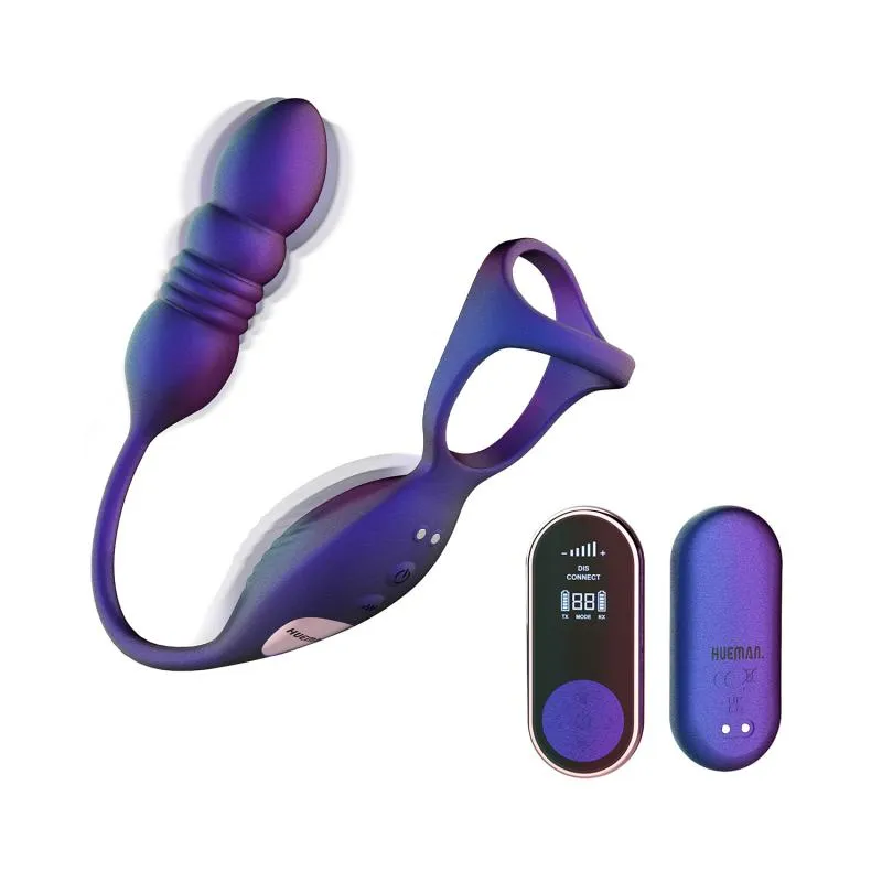Hueman - Deep Impact Cock- & Ballring - Stoßender Prostatastimulator Hueman - Deep Impact Cock- & Ballring - Stoßender Prostatastimulator