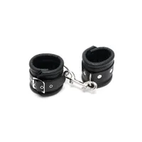 Leder-Fußfesseln gepolstert, schwarz Leder-Fußfesseln gepolstert, schwarz