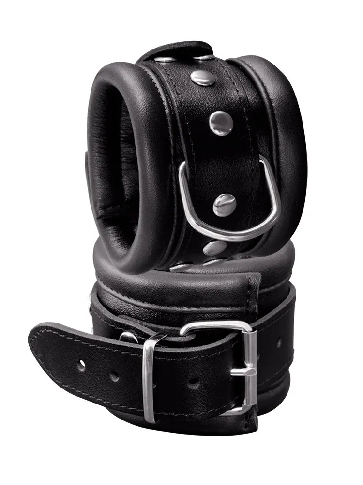 Xx-DreamsToys: Leder-Handfesseln breit, schwarz Xx-DreamsToys: Leder-Handfesseln breit, schwarz