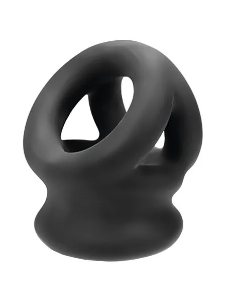 Tri-Squeeze Ballsling: Penis- und Hodenring, schwarz Tri-Squeeze Ballsling: Penis- und Hodenring, schwarz