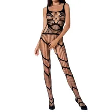 Bodysuit Ouvert aus Netz mit Fuß Bodysuit Ouvert aus Netz mit Fuß