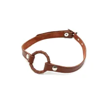 Leder-Ringknebel, braun Leder-Ringknebel, braun