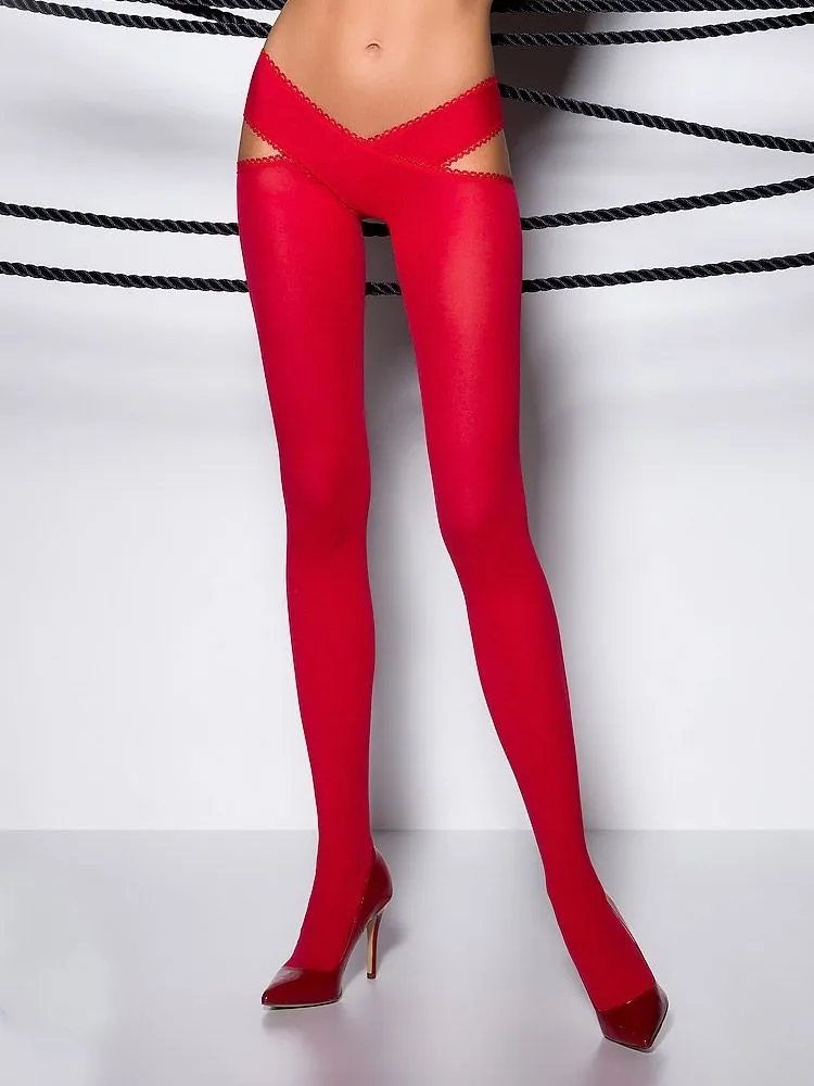 Passion: Ouvert-Strumpfhose TI Open 005, rot (S/M) Passion: Ouvert-Strumpfhose TI Open 005, rot (S/M)