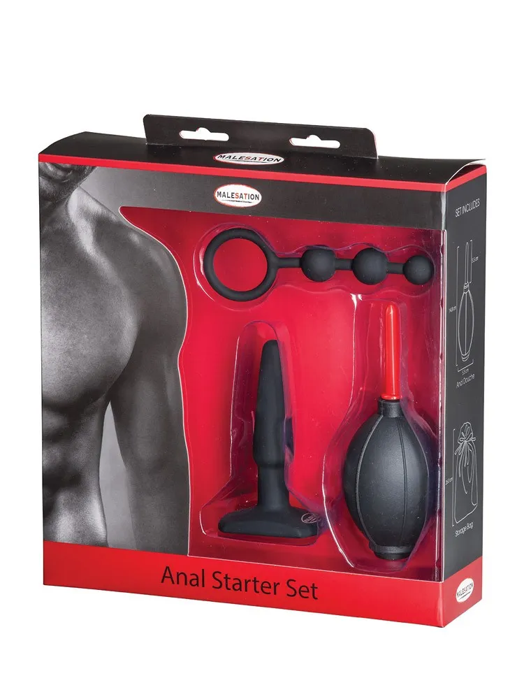 Malesation Anal Starter: Analtoy-Set, schwarz/rot Malesation Anal Starter: Analtoy-Set, schwarz/rot