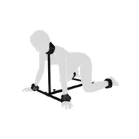 Bodenpranger mit Lederfesseln, schwarz Bodenpranger mit Lederfesseln, schwarz