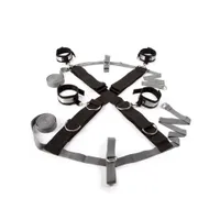 Fifty Shades of Grey: Keep Still Kreuz-Bettfessel-Set, schwarz/silber Fifty Shades of Grey: Keep Still Kreuz-Bettfessel-Set, schwarz/silber