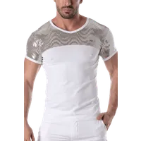 Glitzershirt weiß silber Glitzershirt weiß silber
